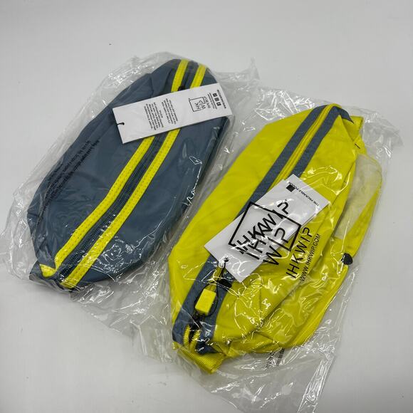 IHKWIP Set of 2 Packable Cosmetic Cases Pouches Yellow & Indigo - Picture 2 of 14